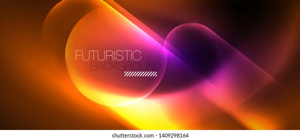 Líneas tecno brillantes de neón, plantilla de fondo abstracto de alta tecnología futurista, vector