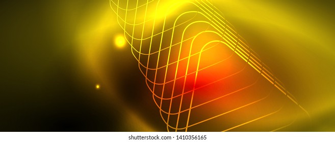 Neon glowing techno lines, hi-tech futuristic abstract background template