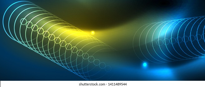 Neonleuchtende Techno-Linien, futuristisch-abstrakte High-Tech-Hintergrundvorlage