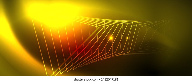 Neonleuchtende Techno-Linien, futuristisch-abstrakte High-Tech-Hintergrundvorlage