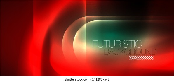 Neon glowing techno lines, hi-tech futuristic abstract background template, vector