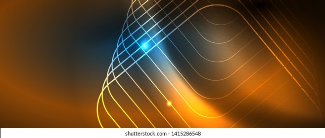 Neon glowing techno lines, hi-tech futuristic abstract background template - Powered by Shutterstock - Get 15% off with code: PIKWIZARD15
