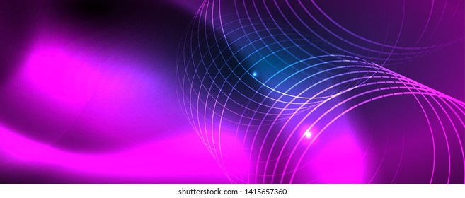 Neonleuchtende Techno-Linien, futuristisch-abstrakte High-Tech-Hintergrundvorlage
