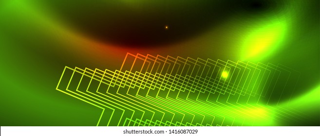 Neonleuchtende Techno-Linien, futuristisch-abstrakte High-Tech-Hintergrundvorlage