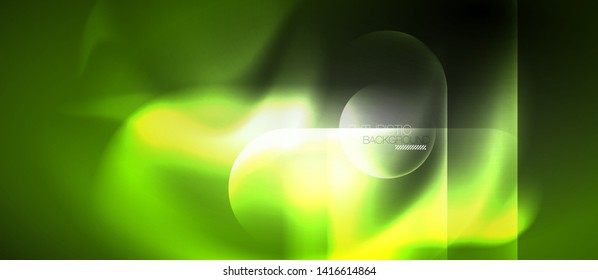 Líneas tecno brillantes de neón, plantilla de fondo abstracto de alta tecnología futurista, vector