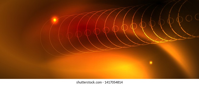 Líneas tecno brillantes neón, plantilla de fondo abstracto de alta tecnología futurista