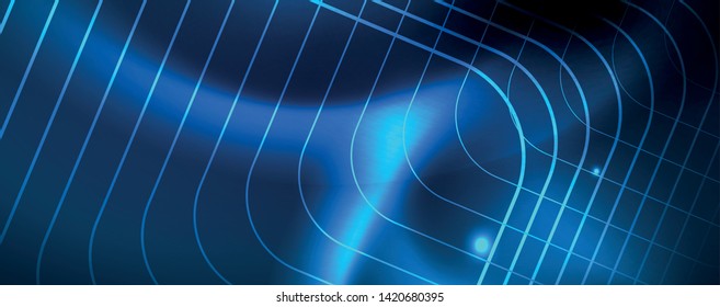 Líneas tecno brillantes neón, plantilla de fondo abstracto de alta tecnología futurista