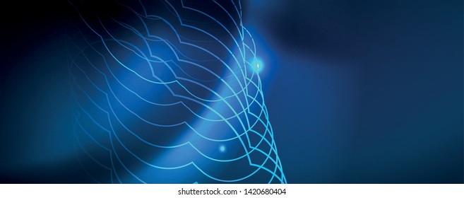 Neon glowing techno lines, hi-tech futuristic abstract background template