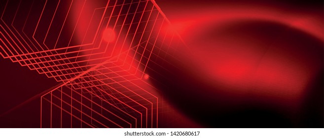 Neon glowing techno lines, hi-tech futuristic abstract background template