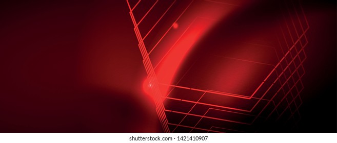 Neonleuchtende Techno-Linien, futuristisch-abstrakte High-Tech-Hintergrundvorlage