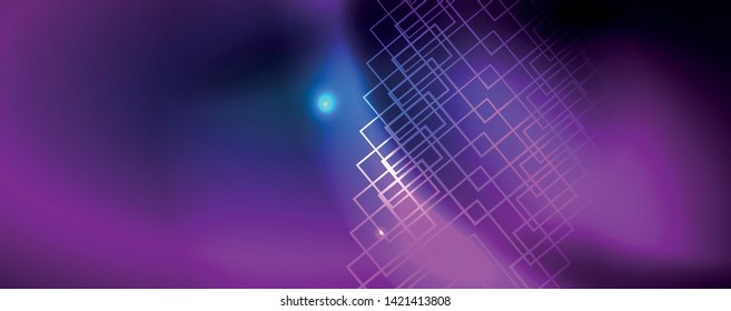 Líneas tecno brillantes neón, plantilla de fondo abstracto de alta tecnología futurista