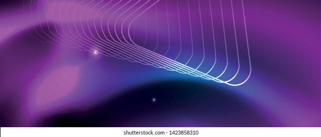 Neon glowing techno lines, hi-tech futuristic abstract background template