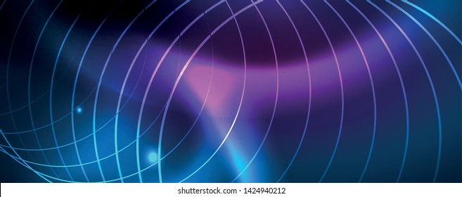 Neon glowing techno lines, hi-tech futuristic abstract background template