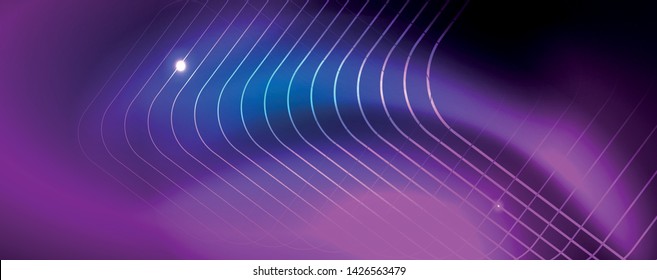 Neon glowing techno lines, hi-tech futuristic abstract background template