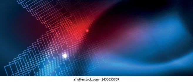 Neon glowing techno lines, hi-tech futuristic abstract background template