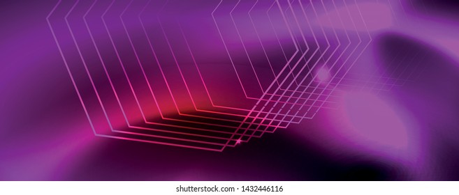 Neonleuchtende Techno-Linien, futuristisch-abstrakte High-Tech-Hintergrundvorlage