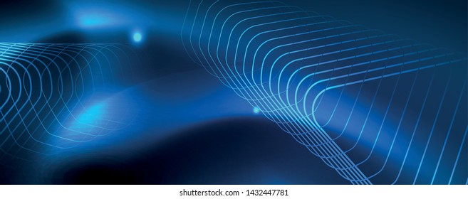 Neon glowing techno lines, hi-tech futuristic abstract background template