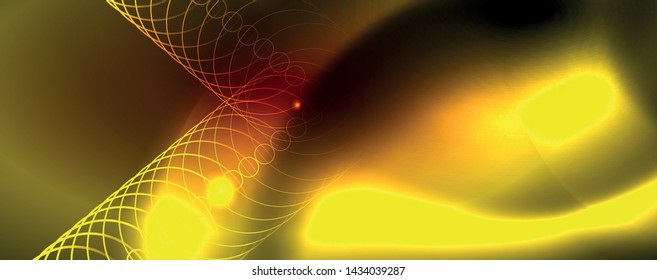 Neon glowing techno lines, hi-tech futuristic abstract background template