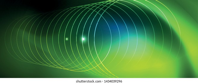 Neon glowing techno lines, hi-tech futuristic abstract background template