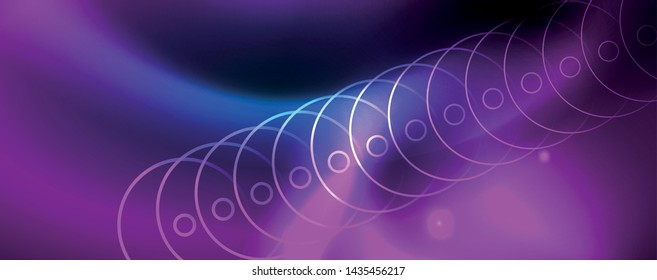 Líneas tecno brillantes neón, plantilla de fondo abstracto de alta tecnología futurista