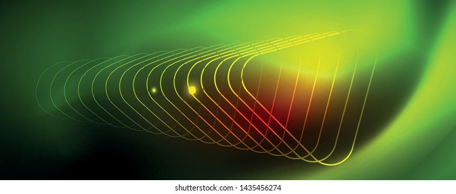 Neon glowing techno lines, hi-tech futuristic abstract background template