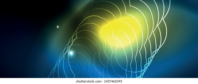 Neon glowing techno lines, hi-tech futuristic abstract background template