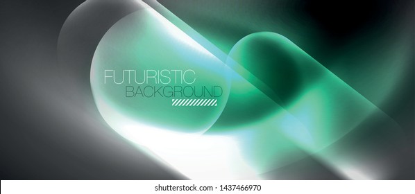 Líneas tecno brillantes de neón, plantilla de fondo abstracto de alta tecnología futurista, vector