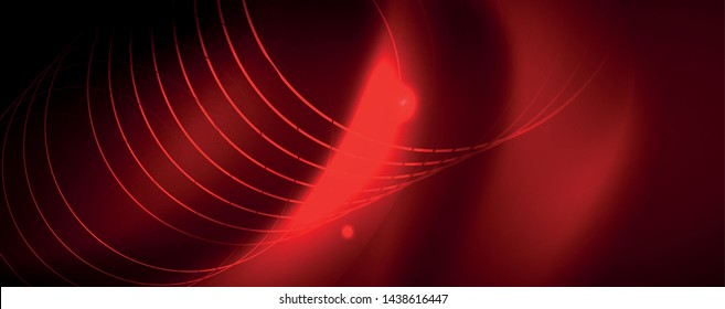 Líneas tecno brillantes neón, plantilla de fondo abstracto de alta tecnología futurista