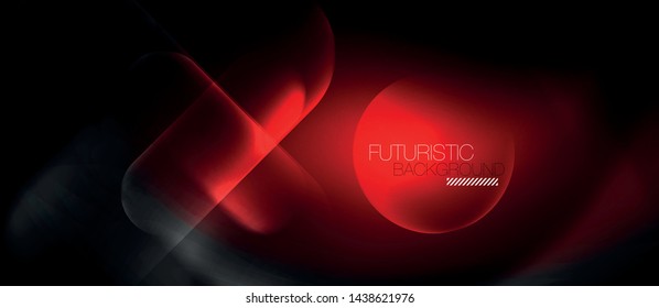 Neon glowing techno lines, hi-tech futuristic abstract background template, vector