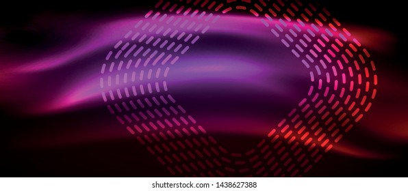 Neon glowing techno lines, hi-tech futuristic abstract background template with square shapes, vector design