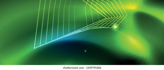 Neon glowing techno lines, hi-tech futuristic abstract background template