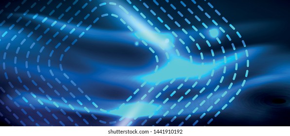 Líneas tecno brillantes de neón, plantilla de fondo abstracto de alta tecnología futurista con formas cuadradas, diseño vectorial