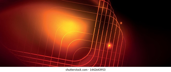 Líneas tecno brillantes neón, plantilla de fondo abstracto de alta tecnología futurista