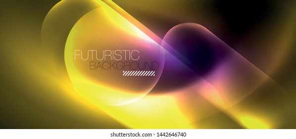 Neon-glühende Techno-Linien, futuristisch-abstrakte High-Tech-Hintergrundvorlage, Vektorgrafik