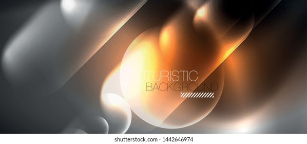 Neon glowing techno lines, hi-tech futuristic abstract background template, vector