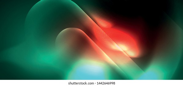 Neon glowing techno lines, hi-tech futuristic abstract background template, vector