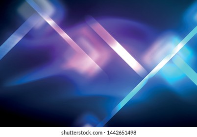 Neon glowing techno lines, hi-tech futuristic abstract background template with square shapes and lines