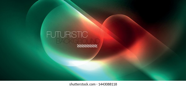 Neon glowing techno lines, hi-tech futuristic abstract background template, vector