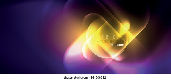 Neon linhas de tecno brilhantes, modelo de fundo abstrato futurista de alta tecnologia, vetor
