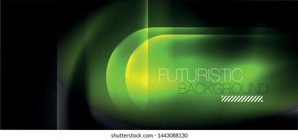 Líneas tecno brillantes de neón, plantilla de fondo abstracto de alta tecnología futurista, vector