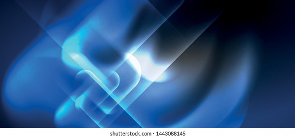 Neon glowing techno lines, hi-tech futuristic abstract background template, vector