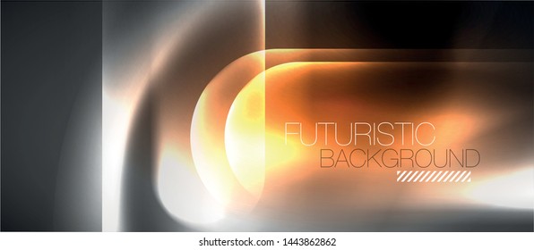 Líneas tecno brillantes de neón, plantilla de fondo abstracto de alta tecnología futurista, vector