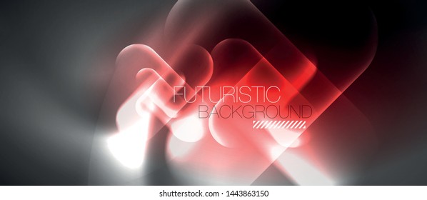 Líneas tecno brillantes de neón, plantilla de fondo abstracto de alta tecnología futurista, vector