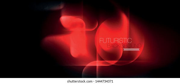Neon-glühende Techno-Linien, futuristisch-abstrakte High-Tech-Hintergrundvorlage, Vektorgrafik