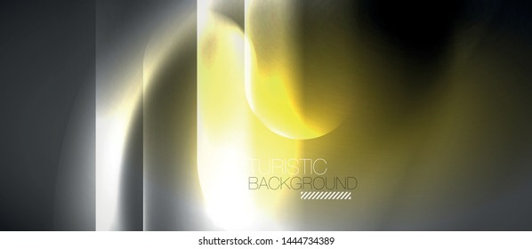 Líneas tecno brillantes de neón, plantilla de fondo abstracto de alta tecnología futurista, vector