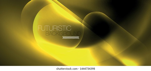 Neon glowing techno lines, hi-tech futuristic abstract background template, vector