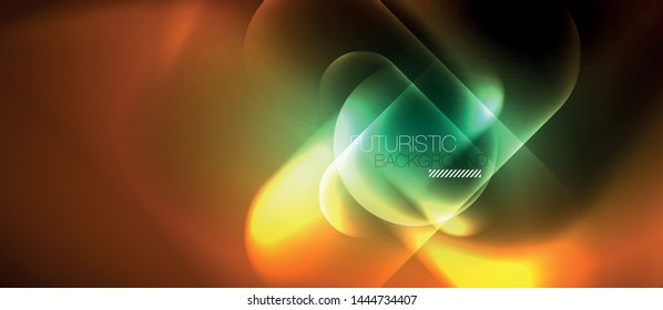 Líneas tecno brillantes de neón, plantilla de fondo abstracto de alta tecnología futurista, vector