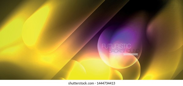 Líneas tecno brillantes de neón, plantilla de fondo abstracto de alta tecnología futurista, vector