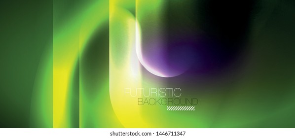 Neon glowing techno lines, hi-tech futuristic abstract background template, vector