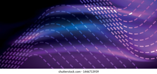 Neonleuchtende Techno-Linien, futuristisch abstrakte High-Tech-Hintergrundvorlage mit quadratischen Formen, Vektordesign